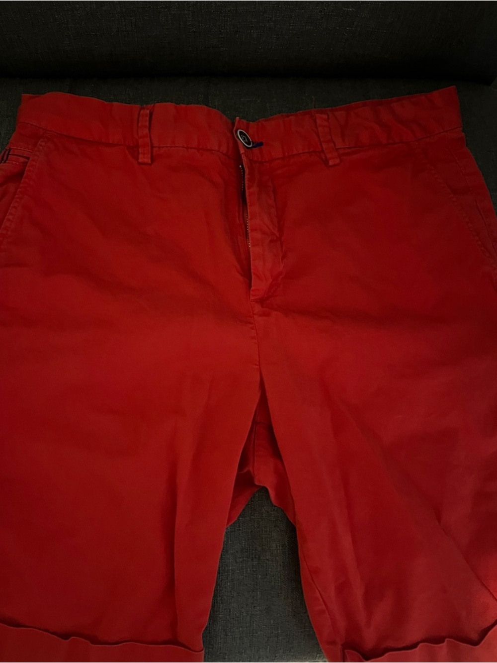 Men's Red Cotton Chino Shorts